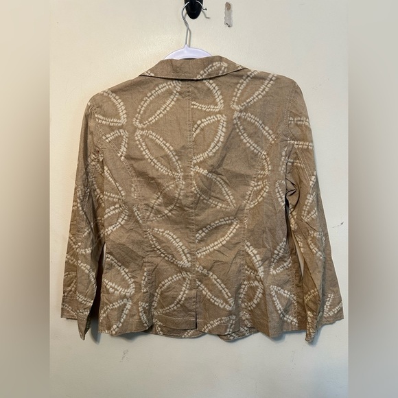Piazza Sempione Jacket IT 42 Beige Sand Dollar Print Lightweight Summer Blazer 6 - Picture 4 of 4